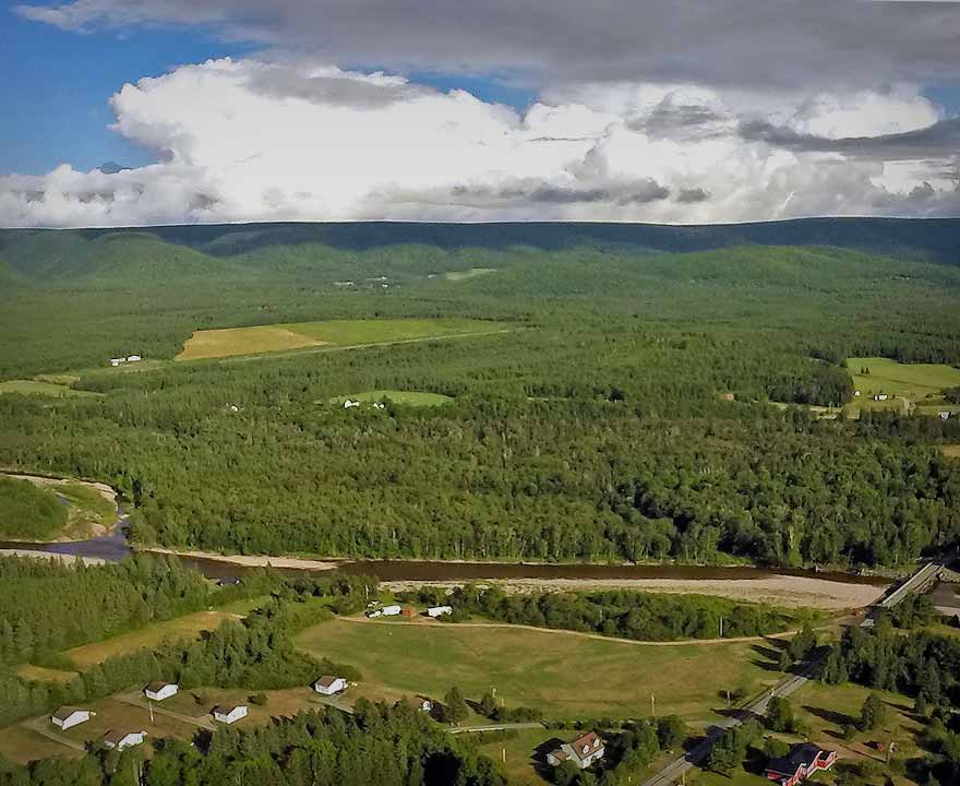Aerial Photo - Cranton Cottages - Accommodations in Margaree, Cape Breton, Nova Scotia.